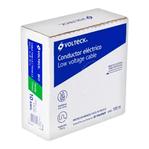 46063 / CAB-10V Rollo de 100 m de cable THHW-LS 10 AWG verde, Volteck