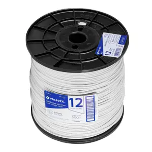 Volteck Metro de cable THHW-LS 12 AWG blanco en carrete de 500 m