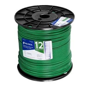 40121 / CAB-12V-500 Volteck Metro de cable THHW-LS 12 AWG verde en carrete de 500 m