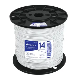 40112 / CAB-14B-500 Volteck Metro de cable THHW-LS 14 AWG blanco en carrete de 500 m