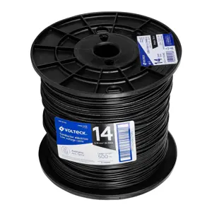 40116 / CAB-14N-500 Volteck Metro de cable THHW-LS 14 AWG negro en carrete de 500 m