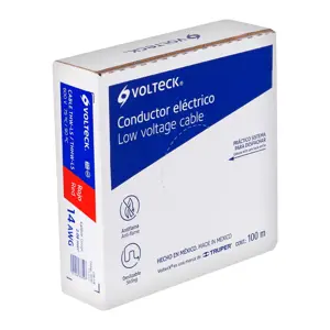46061 / CAB-14R Rollo de 100 m de cable THHW-LS 14 AWG rojo, Volteck