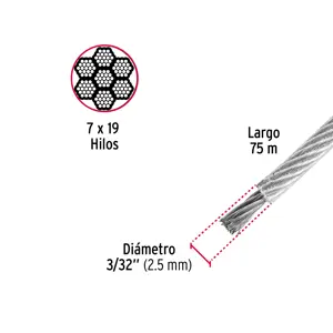 Fiero Metro cable flexible 3/32