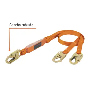 Truper Línea de vida con absorbedor de impacto, doble brazo, ANSI