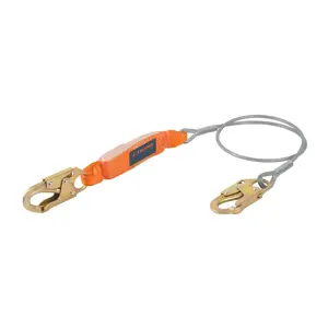 Truper Línea de vida 1.8 m cable de acero, absorbedor impacto, ANSI