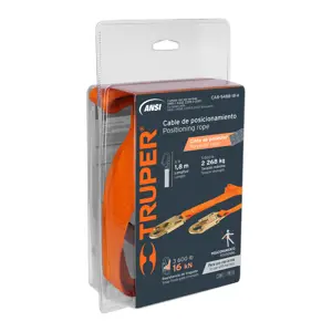 Truper Cable de posicionamiento de 1.8 m cinta de poliester, ANSI