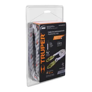 Truper Cable de posicionamiento cuerda de poliéster de 2 m, ANSI