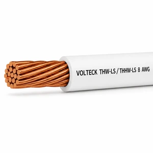 Rollo de 100 m de cable THHW-LS 8 AWG blanco, Volteck