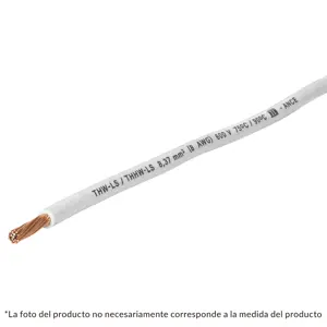 Volteck Metro de cable THHW-LS 8 AWG blanco en carrete de 500 m