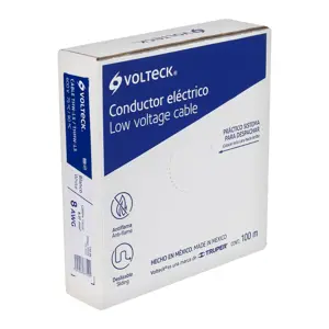 46054 / CAB-8B Rollo de 100 m de cable THHW-LS 8 AWG blanco, Volteck