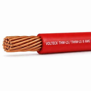 Carrete con 10 m de cable THHW-LS 8 AWG rojo, Volteck