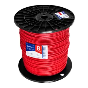 Volteck Metro de cable THHW-LS 8 AWG rojo en carrete de 500 m