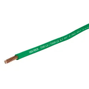 Volteck Metro de cable THHW-LS 8 AWG verde en carrete de 500 m