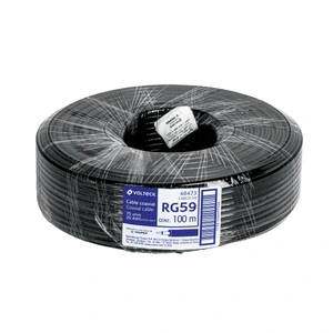 Metro de cable coaxial RG59 en rollo de 100 m, Volteck