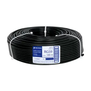 Metro de cable coaxial RG59 en rollo de 100 m, Volteck