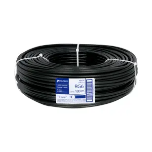 48474 / CABCO-6 Metro de cable coaxial RG6 en rollo de 100 m, Volteck
