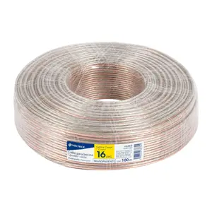 Volteck Rollo de 100 m cable polarizado transparente p/bocina 16 AWG