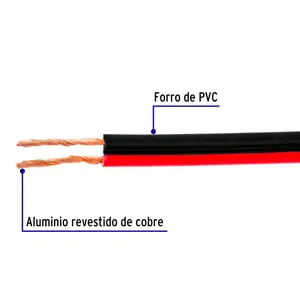 Volteck Rollo de 100 m de cable polarizado bicolor p/bocina 18 AWG