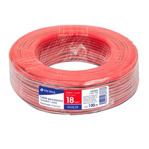 Volteck Rollo de 100 m de cable polarizado bicolor p/bocina 18 AWG