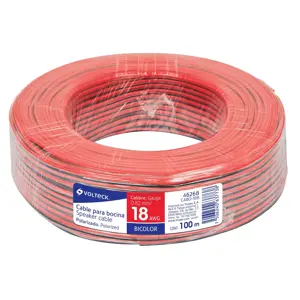 Rollo de 100 m de cable polarizado bicolor p/bocina 18 AWG