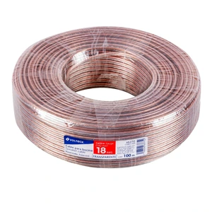 Volteck Rollo de 100 m cable polarizado transparente p/bocina 18 AWG