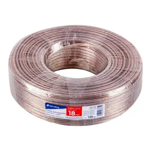 Volteck Rollo de 100 m cable polarizado transparente p/bocina 18 AWG