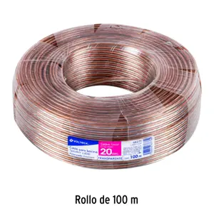 Volteck Rollo de 100 m cable polarizado transparente p/bocina 20 AWG