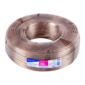 Volteck Rollo de 100 m cable polarizado transparente p/bocina 20 AWG