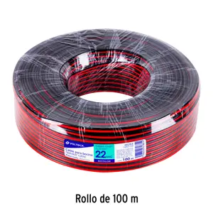 Volteck Rollo de 100 m de cable polarizado bicolor p/bocina 22 AWG