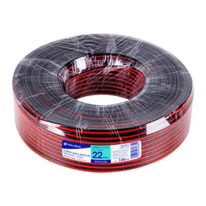 Volteck Rollo de 100 m de cable polarizado bicolor p/bocina 22 AWG