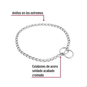 Fiero Collar de entrenamiento para perro, 45 cm, eslabón 2 mm