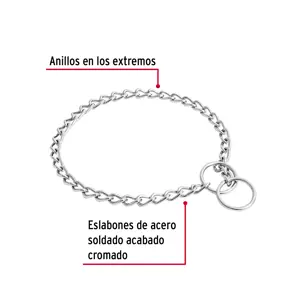 Fiero Collar de entrenamiento para perro, 45 cm, eslabón 2.5 mm