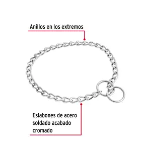 Fiero Collar de entrenamiento para perro, 50 cm, eslabón de 3 mm