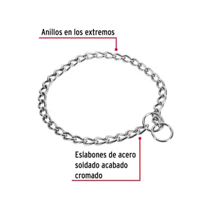 Fiero Collar de entrenamiento para perro, 55 cm, eslabón 3.5 mm