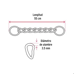 Fiero Collar de entrenamiento para perro, 55 cm, eslabón 3.5 mm
