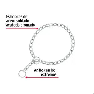 Fiero Collar de entrenamiento para perro, 60 cm, eslabón de 4 mm