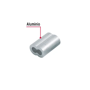 Bolsa con 50 casquillos dobles de aluminio, 1/4