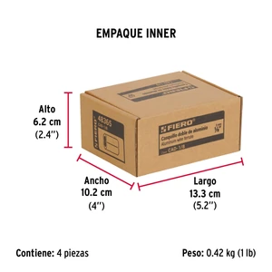 Bolsa con 50 casquillos dobles de aluminio, 1/8