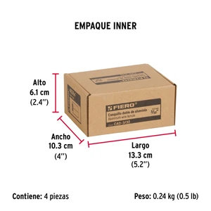 Bolsa con 50 casquillos dobles de aluminio, 3/32