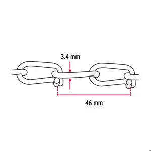 Fiero Metro de cadena tipo Víctor de 3.4 mm en carrete de 30 m