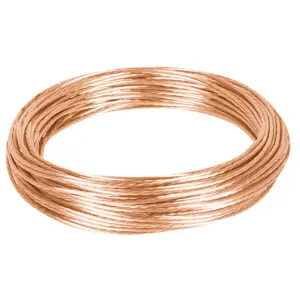 Metro de cable desnudo de cobre calibre 12 AWG, rollo 25 m