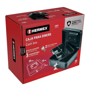Caja para dinero, 20 cm, Hermex