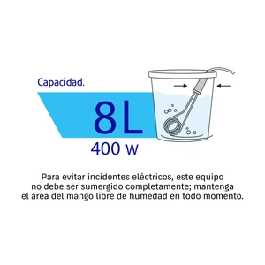 Calentador de inmersión p/agua #1 de 8 L, 400 W, Volteck