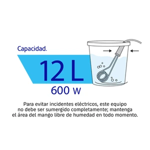 Calentador de inmersión p/agua #3 de 12 L, 600 W, Volteck