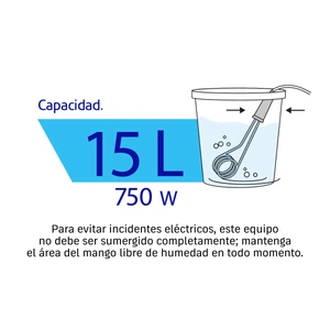 Calentador de inmersión p/agua #4 de 15 L, 750 W, Volteck