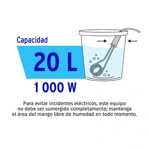 Calentador de inmersión p/agua #5.5 de 20 L 1000 W, Volteck