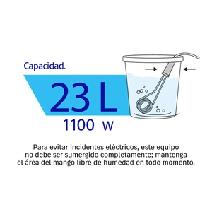 Calentador de inmersión p/agua #6 de 23 L, 1100 W, Volteck