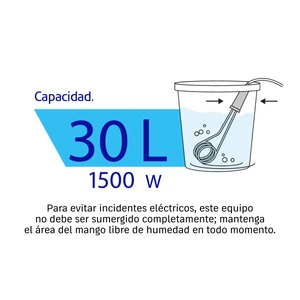 Calentador de inmersión p/agua #8 de 30 L, 1500 W, Volteck