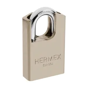 Hermex Candado de acero, máxima seguridad, 50mm, llave anti-ganzúa