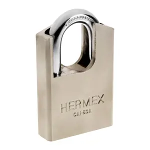 Hermex Candado de acero, máxima seguridad, 60mm, llave anti-ganzúa